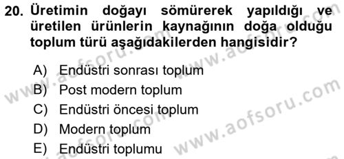 Küreselleşme ve Kültürlerarası İletişim Dersi 2017 - 2018 Yılı 3 Ders Sınav Soruları 20. Soru