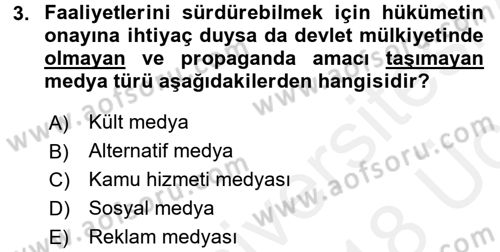 Küreselleşme ve Kültürlerarası İletişim Dersi 2017 - 2018 Yılı 3 Ders Sınav Soruları 3. Soru