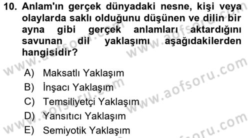 Küreselleşme ve Kültürlerarası İletişim Dersi 2017 - 2018 Yılı (Vize) Ara Sınav Soruları 10. Soru
