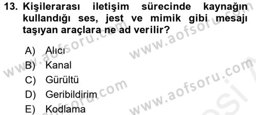 Küreselleşme ve Kültürlerarası İletişim Dersi 2017 - 2018 Yılı (Vize) Ara Sınav Soruları 13. Soru