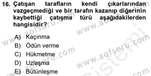Küreselleşme ve Kültürlerarası İletişim Dersi 2017 - 2018 Yılı (Vize) Ara Sınav Soruları 16. Soru