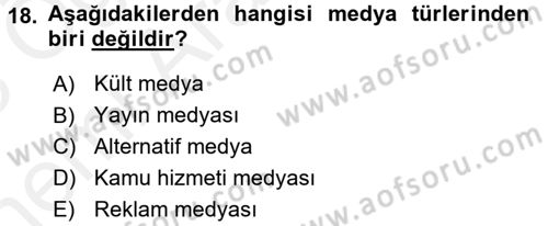 Küreselleşme ve Kültürlerarası İletişim Dersi 2017 - 2018 Yılı (Vize) Ara Sınav Soruları 18. Soru