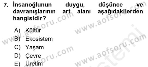 Küreselleşme ve Kültürlerarası İletişim Dersi 2017 - 2018 Yılı (Vize) Ara Sınav Soruları 7. Soru