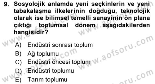 Küreselleşme ve Kültürlerarası İletişim Dersi 2017 - 2018 Yılı (Final) Dönem Sonu Sınav Soruları 9. Soru