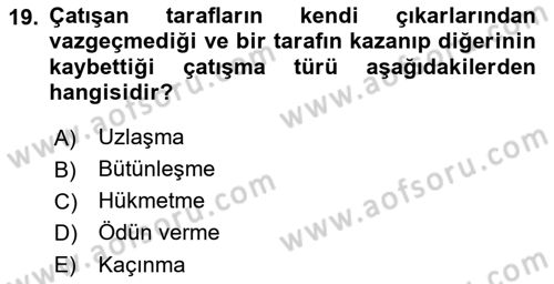 Küreselleşme ve Kültürlerarası İletişim Dersi 2018 - 2019 Yılı (Vize) Ara Sınav Soruları 19. Soru
