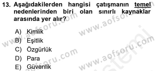 Küreselleşme ve Kültürlerarası İletişim Dersi 2018 - 2019 Yılı (Final) Dönem Sonu Sınav Soruları 13. Soru