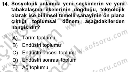 Küreselleşme ve Kültürlerarası İletişim Dersi 2018 - 2019 Yılı Yaz Okulu Sınav Soruları 14. Soru
