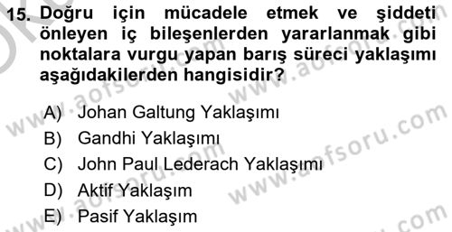 Küreselleşme ve Kültürlerarası İletişim Dersi 2018 - 2019 Yılı Yaz Okulu Sınav Soruları 15. Soru