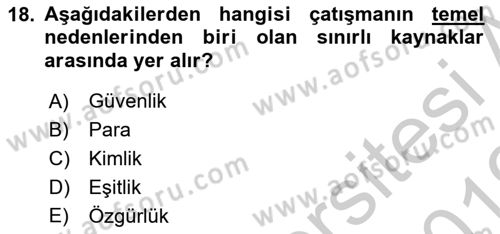 Küreselleşme ve Kültürlerarası İletişim Dersi 2018 - 2019 Yılı Yaz Okulu Sınav Soruları 18. Soru