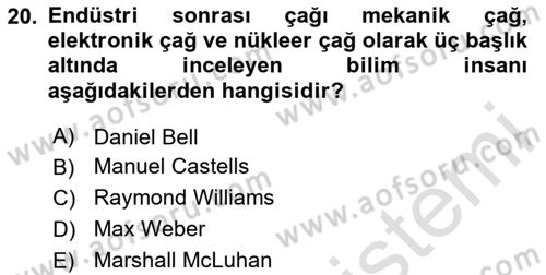Küreselleşme ve Kültürlerarası İletişim Dersi 2020 - 2021 Yılı Yaz Okulu Sınav Soruları 20. Soru