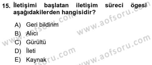 Küreselleşme ve Kültürlerarası İletişim Dersi 2021 - 2022 Yılı (Vize) Ara Sınav Soruları 15. Soru