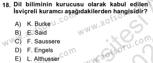 Küreselleşme ve Kültürlerarası İletişim Dersi 2021 - 2022 Yılı (Vize) Ara Sınav Soruları 18. Soru