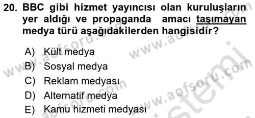 Küreselleşme ve Kültürlerarası İletişim Dersi 2021 - 2022 Yılı (Vize) Ara Sınav Soruları 20. Soru
