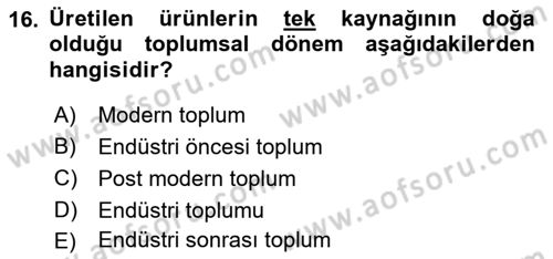 Küreselleşme ve Kültürlerarası İletişim Dersi 2021 - 2022 Yılı (Final) Dönem Sonu Sınavı 16. Soru