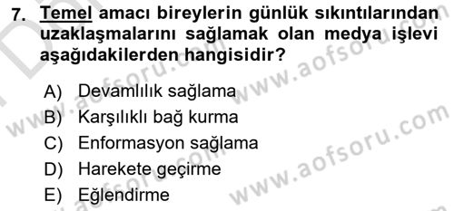 Küreselleşme ve Kültürlerarası İletişim Dersi 2021 - 2022 Yılı (Final) Dönem Sonu Sınavı 7. Soru