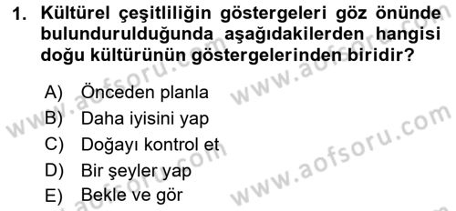 Küreselleşme ve Kültürlerarası İletişim Dersi 2021 - 2022 Yılı Yaz Okulu Sınav Soruları 1. Soru