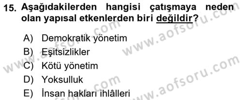 Küreselleşme ve Kültürlerarası İletişim Dersi 2021 - 2022 Yılı Yaz Okulu Sınav Soruları 15. Soru