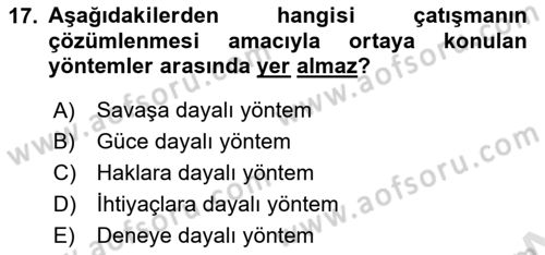 Küreselleşme ve Kültürlerarası İletişim Dersi 2021 - 2022 Yılı Yaz Okulu Sınav Soruları 17. Soru