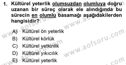 Küreselleşme ve Kültürlerarası İletişim Dersi 2022 - 2023 Yılı Yaz Okulu Sınav Soruları 1. Soru