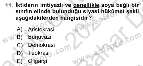 Küreselleşme ve Kültürlerarası İletişim Dersi 2023 - 2024 Yılı (Vize) Ara Sınav Soruları 11. Soru