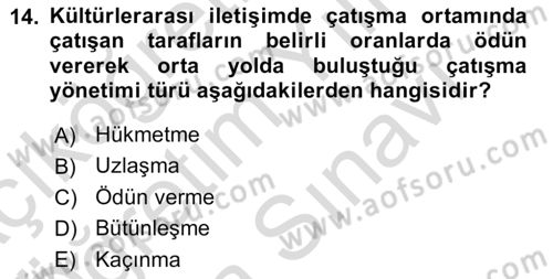 Küreselleşme ve Kültürlerarası İletişim Dersi 2023 - 2024 Yılı (Vize) Ara Sınav Soruları 14. Soru