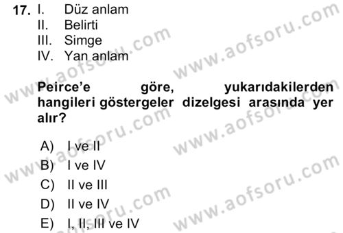 Küreselleşme ve Kültürlerarası İletişim Dersi 2023 - 2024 Yılı (Vize) Ara Sınav Soruları 17. Soru