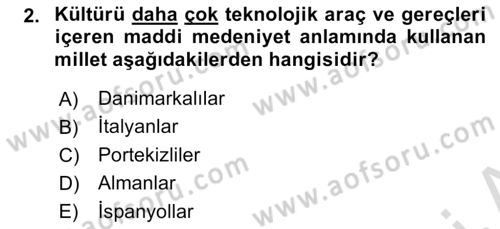 Küreselleşme ve Kültürlerarası İletişim Dersi 2023 - 2024 Yılı (Vize) Ara Sınav Soruları 2. Soru
