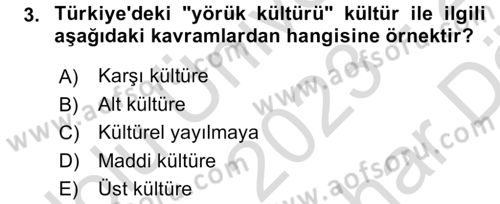 Küreselleşme ve Kültürlerarası İletişim Dersi 2023 - 2024 Yılı (Vize) Ara Sınav Soruları 3. Soru