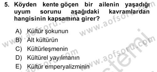 Küreselleşme ve Kültürlerarası İletişim Dersi 2023 - 2024 Yılı (Vize) Ara Sınav Soruları 5. Soru
