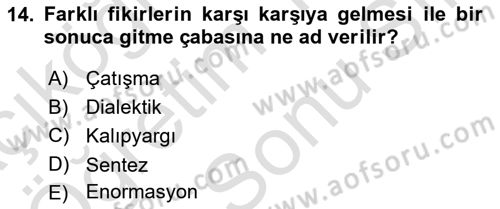 Küreselleşme ve Kültürlerarası İletişim Dersi 2023 - 2024 Yılı (Final) Dönem Sonu Sınav Soruları 14. Soru