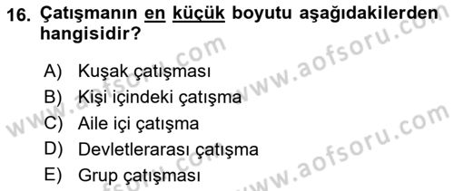 Küreselleşme ve Kültürlerarası İletişim Dersi 2023 - 2024 Yılı (Final) Dönem Sonu Sınav Soruları 16. Soru