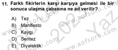 Küreselleşme ve Kültürlerarası İletişim Dersi 2023 - 2024 Yılı Yaz Okulu Sınav Soruları 11. Soru