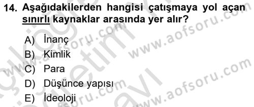 Küreselleşme ve Kültürlerarası İletişim Dersi 2023 - 2024 Yılı Yaz Okulu Sınav Soruları 14. Soru