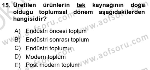 Küreselleşme ve Kültürlerarası İletişim Dersi 2023 - 2024 Yılı Yaz Okulu Sınav Soruları 15. Soru