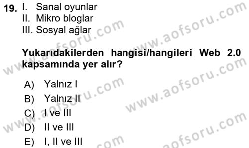 Küreselleşme ve Kültürlerarası İletişim Dersi 2023 - 2024 Yılı Yaz Okulu Sınav Soruları 19. Soru