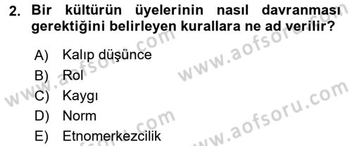 Küreselleşme ve Kültürlerarası İletişim Dersi 2023 - 2024 Yılı Yaz Okulu Sınav Soruları 2. Soru