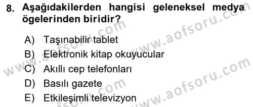 Küreselleşme ve Kültürlerarası İletişim Dersi 2023 - 2024 Yılı Yaz Okulu Sınav Soruları 8. Soru