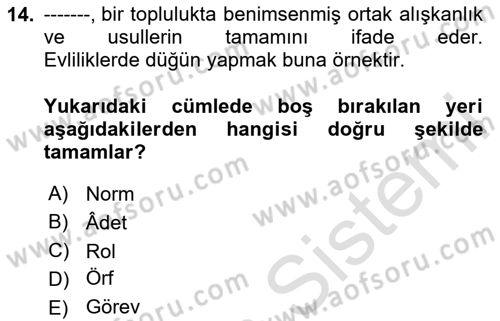 Küreselleşme ve Kültürlerarası İletişim Dersi 2024 - 2025 Yılı (Vize) Ara Sınav Soruları 14. Soru