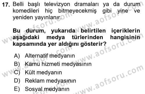 Küreselleşme ve Kültürlerarası İletişim Dersi 2024 - 2025 Yılı (Vize) Ara Sınav Soruları 17. Soru