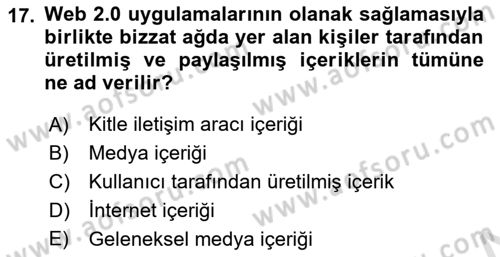 Küreselleşme ve Kültürlerarası İletişim Dersi 2024 - 2025 Yılı (Final) Dönem Sonu Sınav Soruları 17. Soru