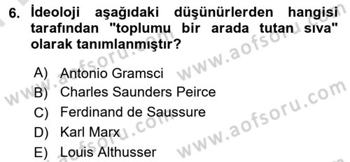 Küreselleşme ve Kültürlerarası İletişim Dersi 2024 - 2025 Yılı (Final) Dönem Sonu Sınav Soruları 6. Soru