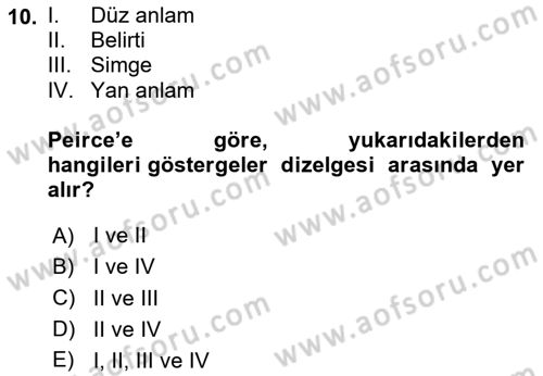 Küreselleşme ve Kültürlerarası İletişim Dersi 2024 - 2025 Yılı Yaz Okulu Sınav Soruları 10. Soru
