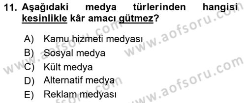 Küreselleşme ve Kültürlerarası İletişim Dersi 2024 - 2025 Yılı Yaz Okulu Sınav Soruları 11. Soru