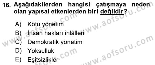 Küreselleşme ve Kültürlerarası İletişim Dersi 2024 - 2025 Yılı Yaz Okulu Sınav Soruları 16. Soru