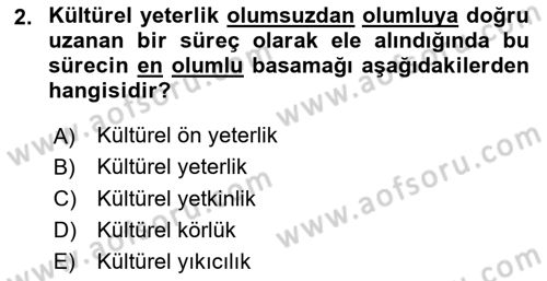 Küreselleşme ve Kültürlerarası İletişim Dersi 2024 - 2025 Yılı Yaz Okulu Sınav Soruları 2. Soru