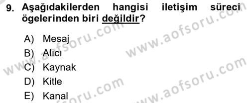 Küreselleşme ve Kültürlerarası İletişim Dersi 2024 - 2025 Yılı Yaz Okulu Sınav Soruları 9. Soru