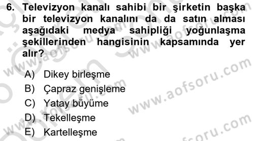 Küreselleşme ve Kültürlerarası İletişim Dersi 2025 - 2026 Yılı (Final) Dönem Sonu Sınav Soruları 6. Soru