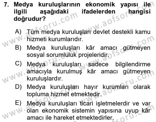 Küreselleşme ve Kültürlerarası İletişim Dersi 2025 - 2026 Yılı (Final) Dönem Sonu Sınav Soruları 7. Soru