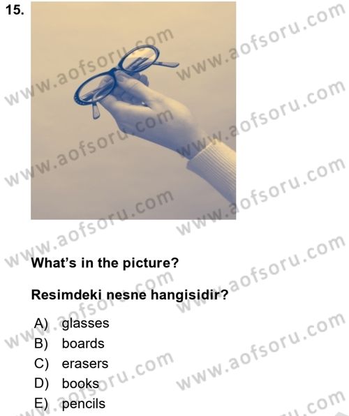 Ingilizce 1 Dersi 2024 - 2025 Yılı (Vize) Ara Sınav Soruları 15. Soru