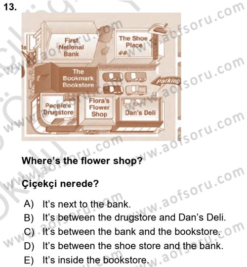 İngilizce 2 Dersi 2024 - 2025 Yılı Yaz Okulu Sınav Soruları 13. Soru